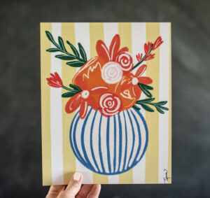 colorful floral art print
