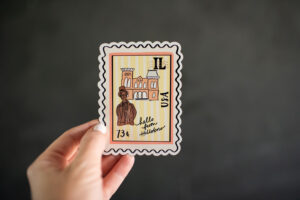 hillsboro illinois postage stamp magnet