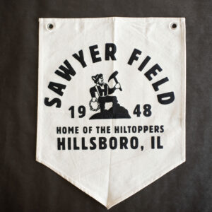 Sawyer Field pennant banner in a classic triangular shape with bold lettering, designed for wall décor and school or hometown spirit.